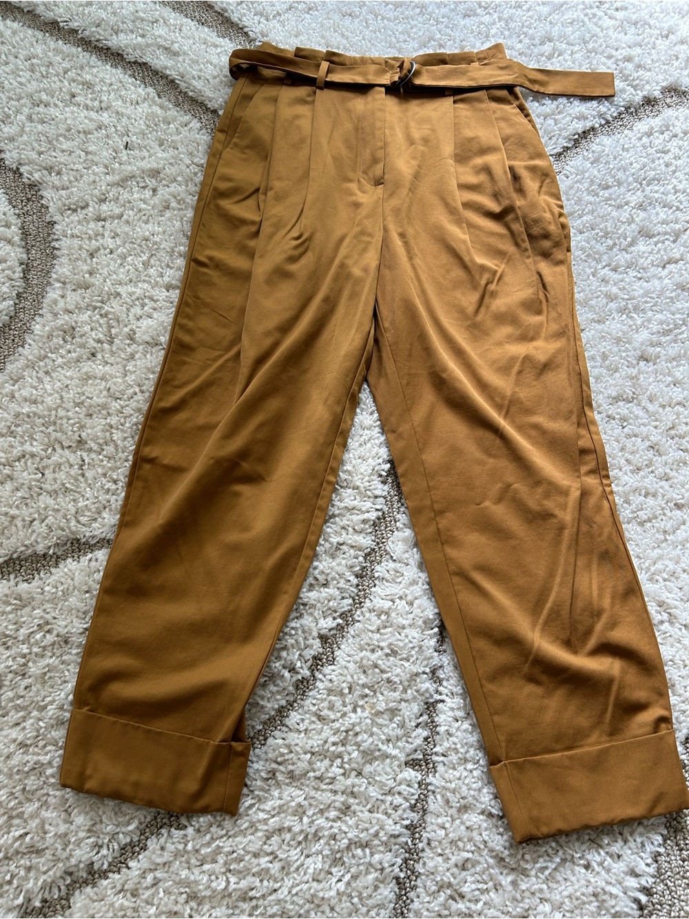 High-Waist Pleated gold mustard Elizabeth James trousers